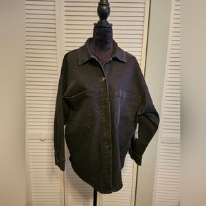 Black Tape_ Charcoal Heavy Denim Jean Shacket